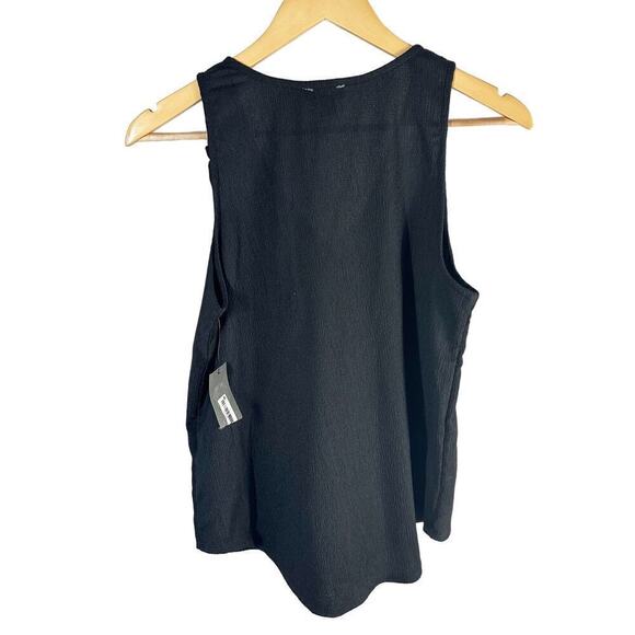 Vince Camuto V-Neck Ruched Strap Sleeveless Blouse Size Small Black - Picture 3 of 9